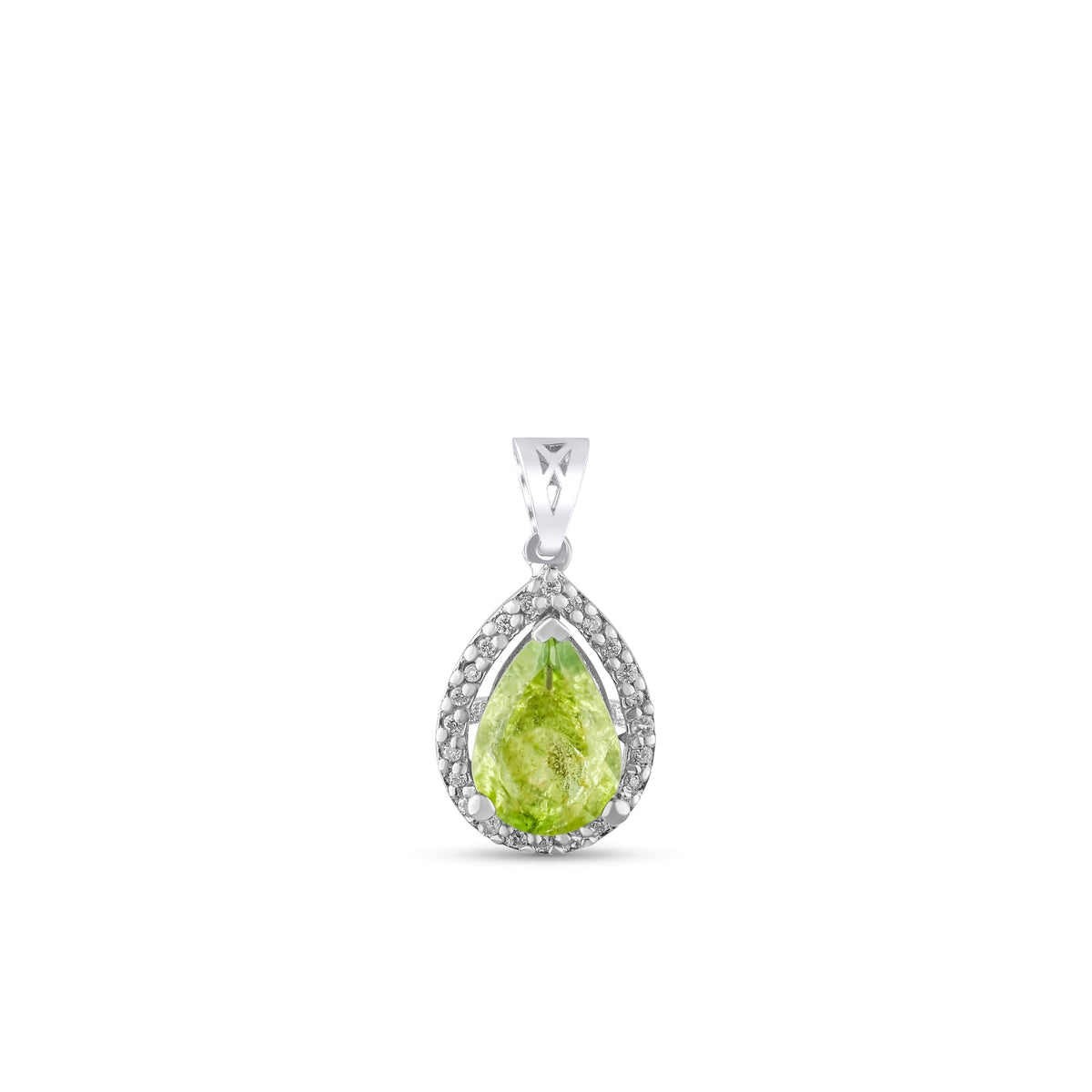 1.03 Carat Natural Diamond and Peridot Necklace – Fine Jewelry Design - Gold Stone Diamond