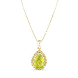 1.03 Carat Natural Diamond and Peridot Necklace – Fine Jewelry Design - Gold Stone Diamond