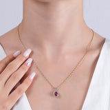 1.51 Carat Natural Diamond and Ruby Necklace – Fine Jewelry Design - Gold Stone Diamond