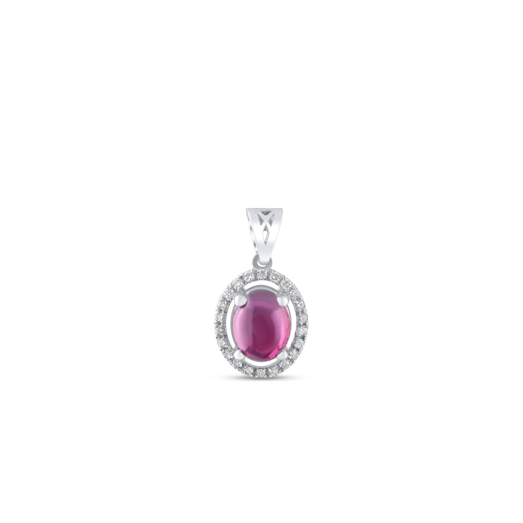 1.51 Carat Natural Diamond and Ruby Necklace – Fine Jewelry Design - Gold Stone Diamond