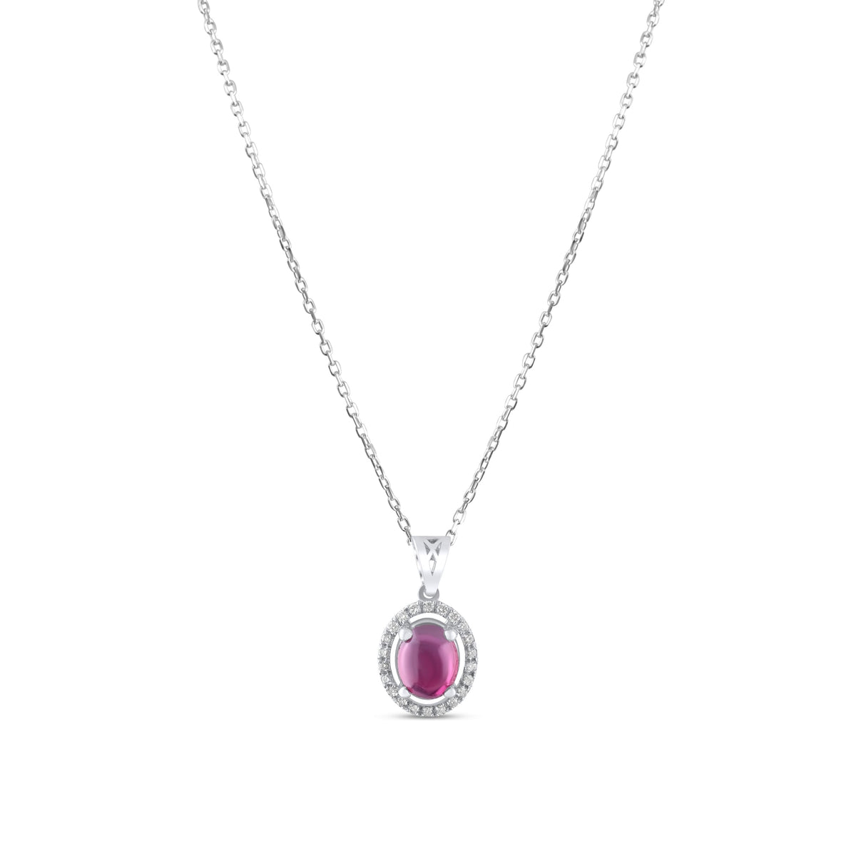 1.51 Carat Natural Diamond and Ruby Necklace – Fine Jewelry Design - Gold Stone Diamond