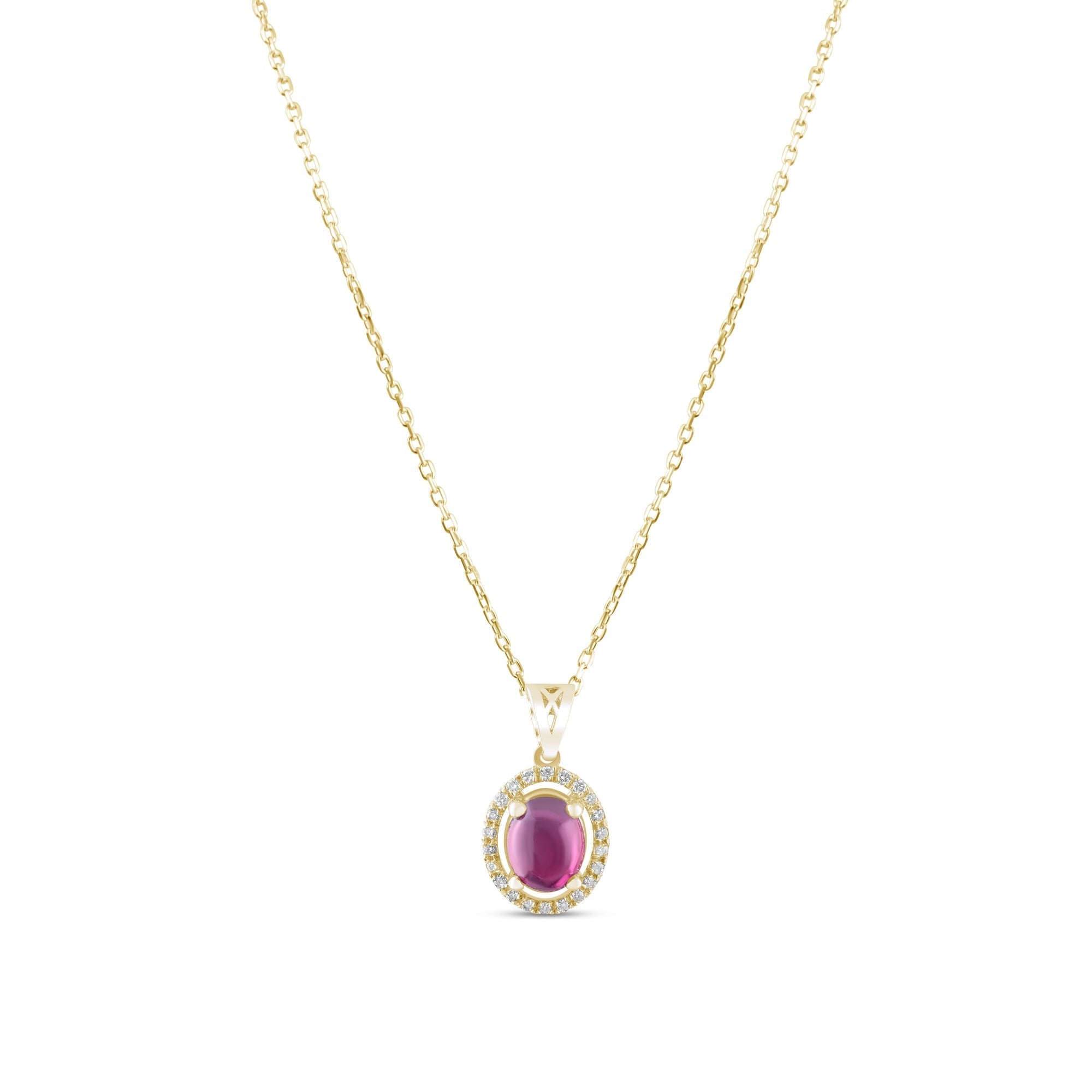 1.51 Carat Natural Diamond and Ruby Necklace – Fine Jewelry Design - Gold Stone Diamond