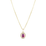 1.51 Carat Natural Diamond and Ruby Necklace – Fine Jewelry Design - Gold Stone Diamond