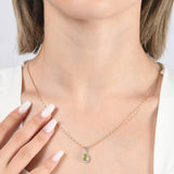 1.04 Carat Natural Diamond and Peridot Necklace – Fine Jewelry Design - Gold Stone Diamond