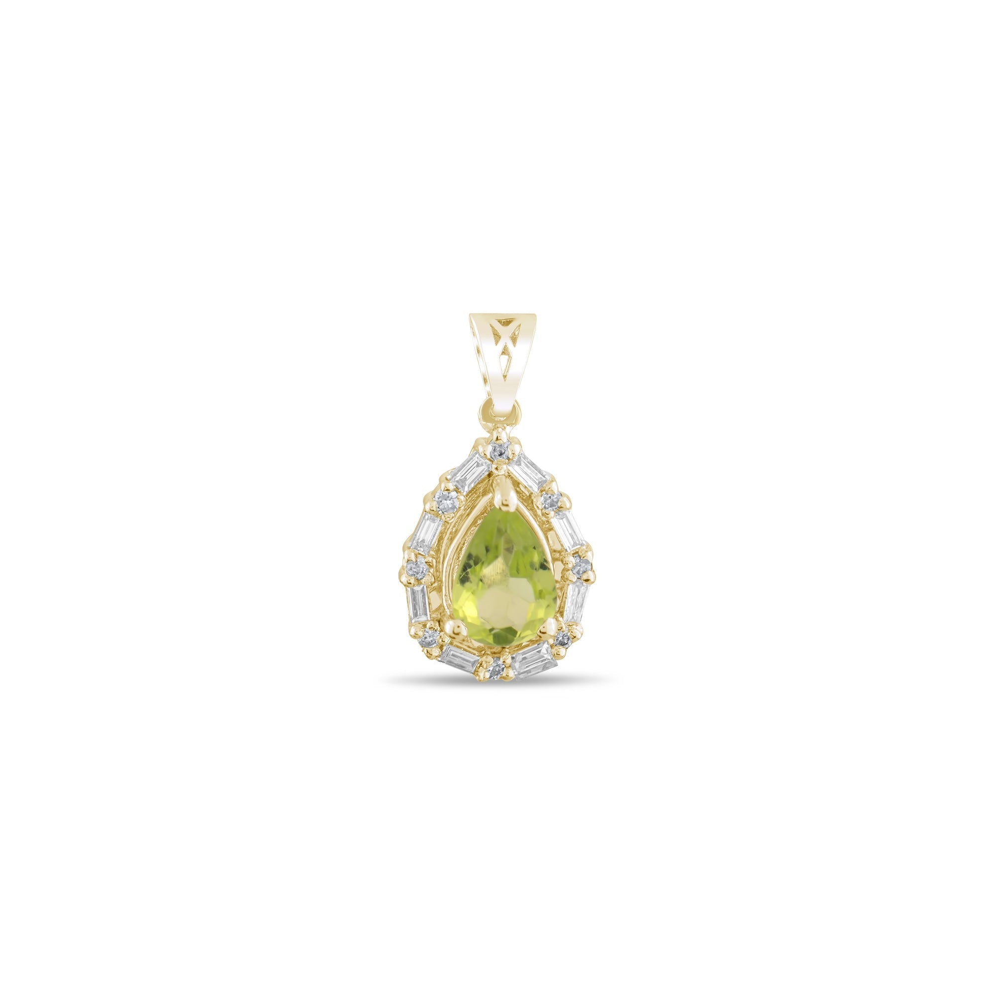 1.04 Carat Natural Diamond and Peridot Necklace – Fine Jewelry Design - Gold Stone Diamond