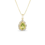 1.04 Carat Natural Diamond and Peridot Necklace – Fine Jewelry Design - Gold Stone Diamond