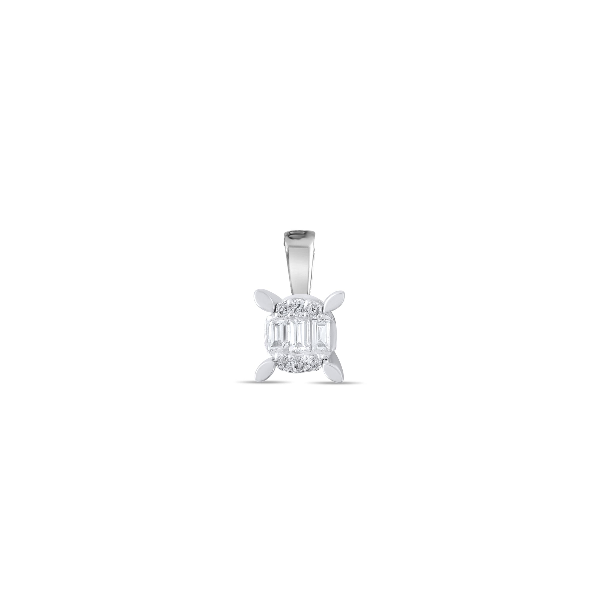 0.11 Carat Baguette Diamond Necklace – Elegant Fine Jewelry Design - Gold Stone Diamond