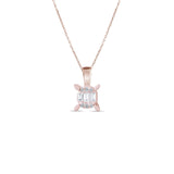 0.11 Carat Baguette Diamond Necklace – Elegant Fine Jewelry Design - Gold Stone Diamond