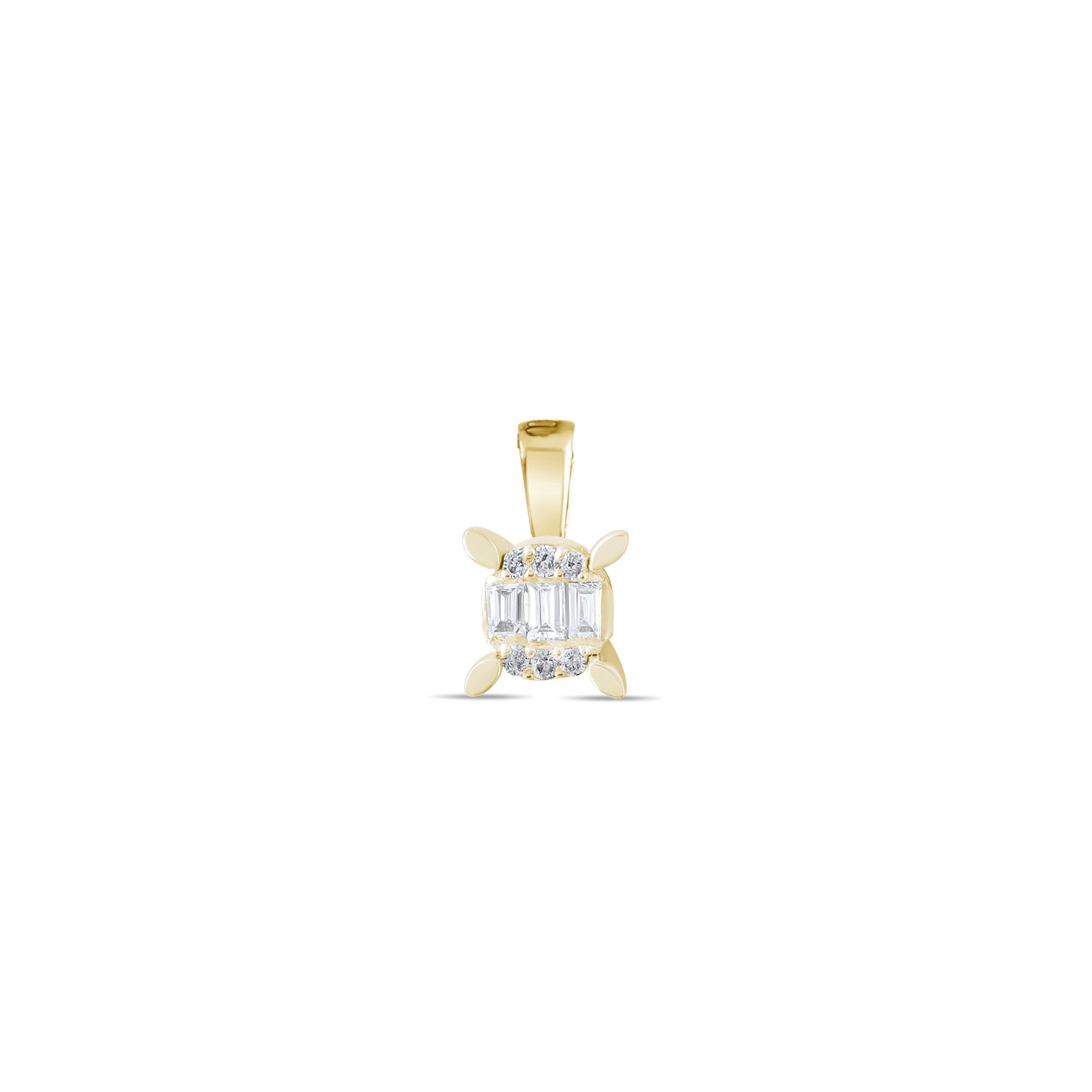 0.11 Carat Baguette Diamond Necklace – Elegant Fine Jewelry Design - Gold Stone Diamond