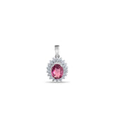 1.23 Carat Natural Diamond and Rhodolite Necklace – Fine Jewelry Design - Gold Stone Diamond