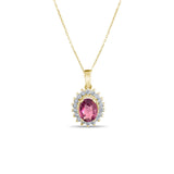 1.23 Carat Natural Diamond and Rhodolite Necklace – Fine Jewelry Design - Gold Stone Diamond
