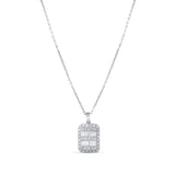 0.12 Carat Baguette Diamond Necklace – Elegant Fine Jewelry Design - Gold Stone Diamond
