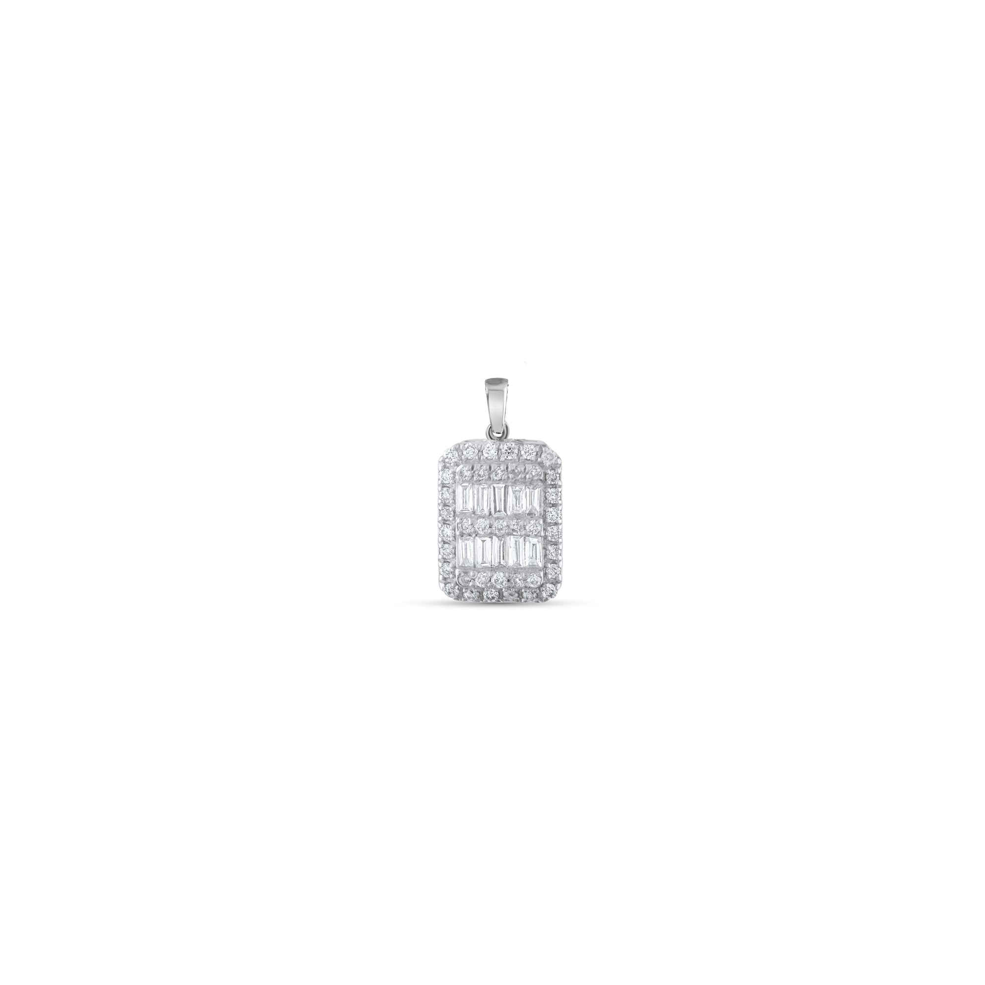 0.12 Carat Baguette Diamond Necklace – Elegant Fine Jewelry Design - Gold Stone Diamond
