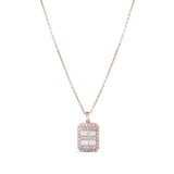 0.12 Carat Baguette Diamond Necklace – Elegant Fine Jewelry Design - Gold Stone Diamond