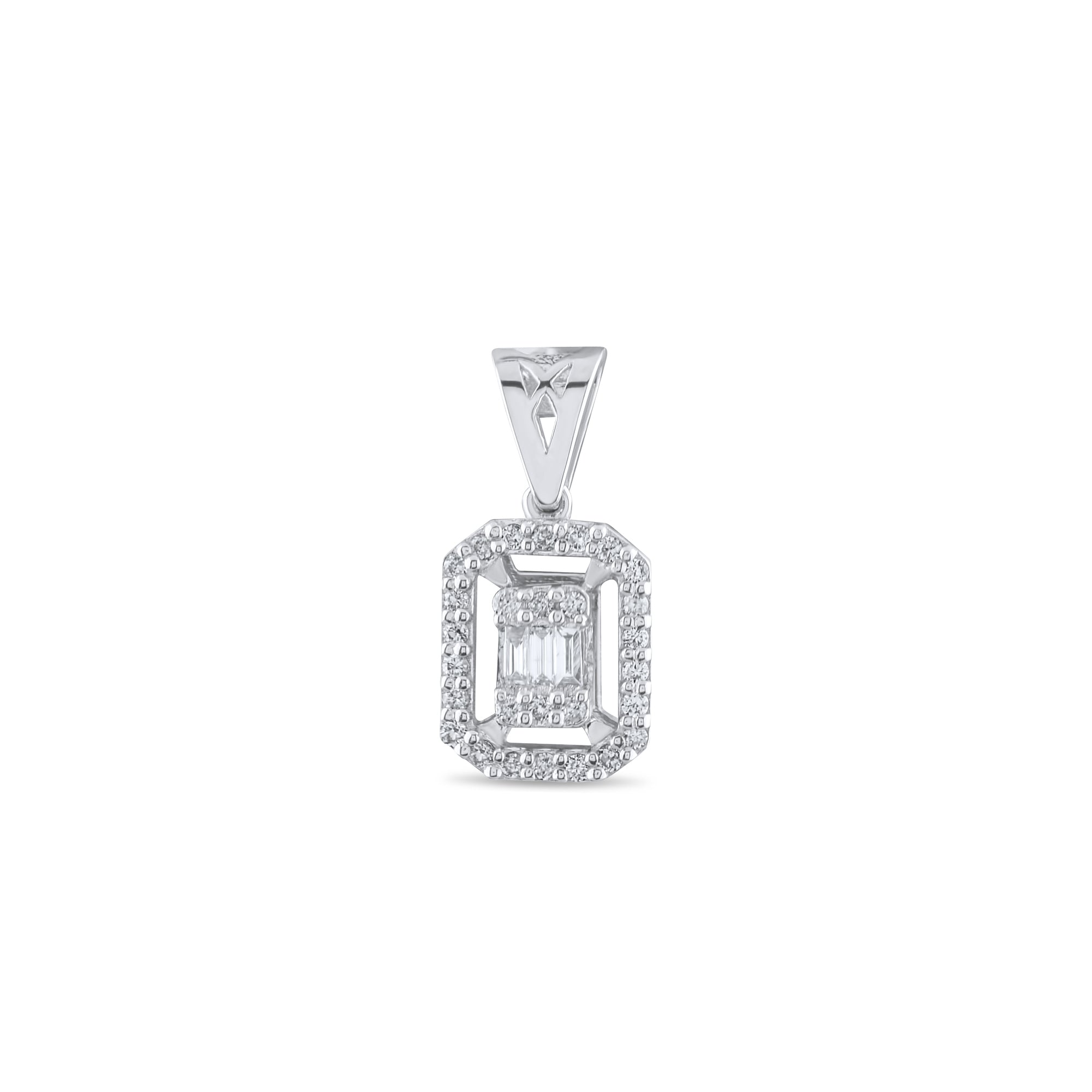 0.15 Carat Baguette Diamond Necklace – Elegant Fine Jewelry Design - Gold Stone Diamond