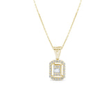 0.15 Carat Baguette Diamond Necklace – Elegant Fine Jewelry Design - Gold Stone Diamond