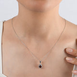 0.94 Carat Natural Diamond and Garnet Necklace – Fine Jewelry Design - Gold Stone Diamond