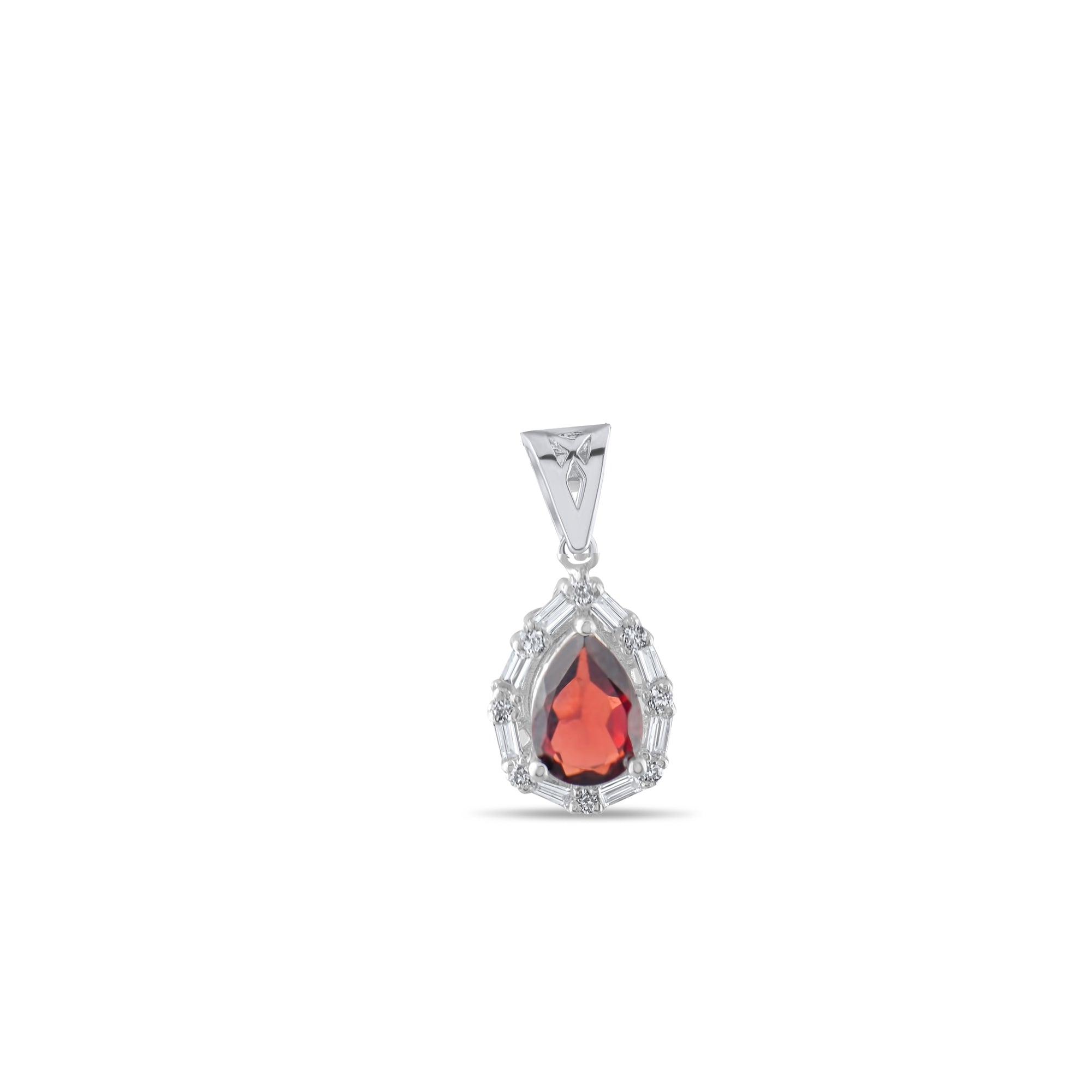 0.94 Carat Natural Diamond and Garnet Necklace – Fine Jewelry Design - Gold Stone Diamond