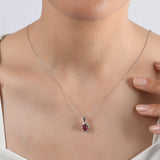 1.4 Carat Natural Diamond and Ruby Necklace – Fine Jewelry Design - Gold Stone Diamond