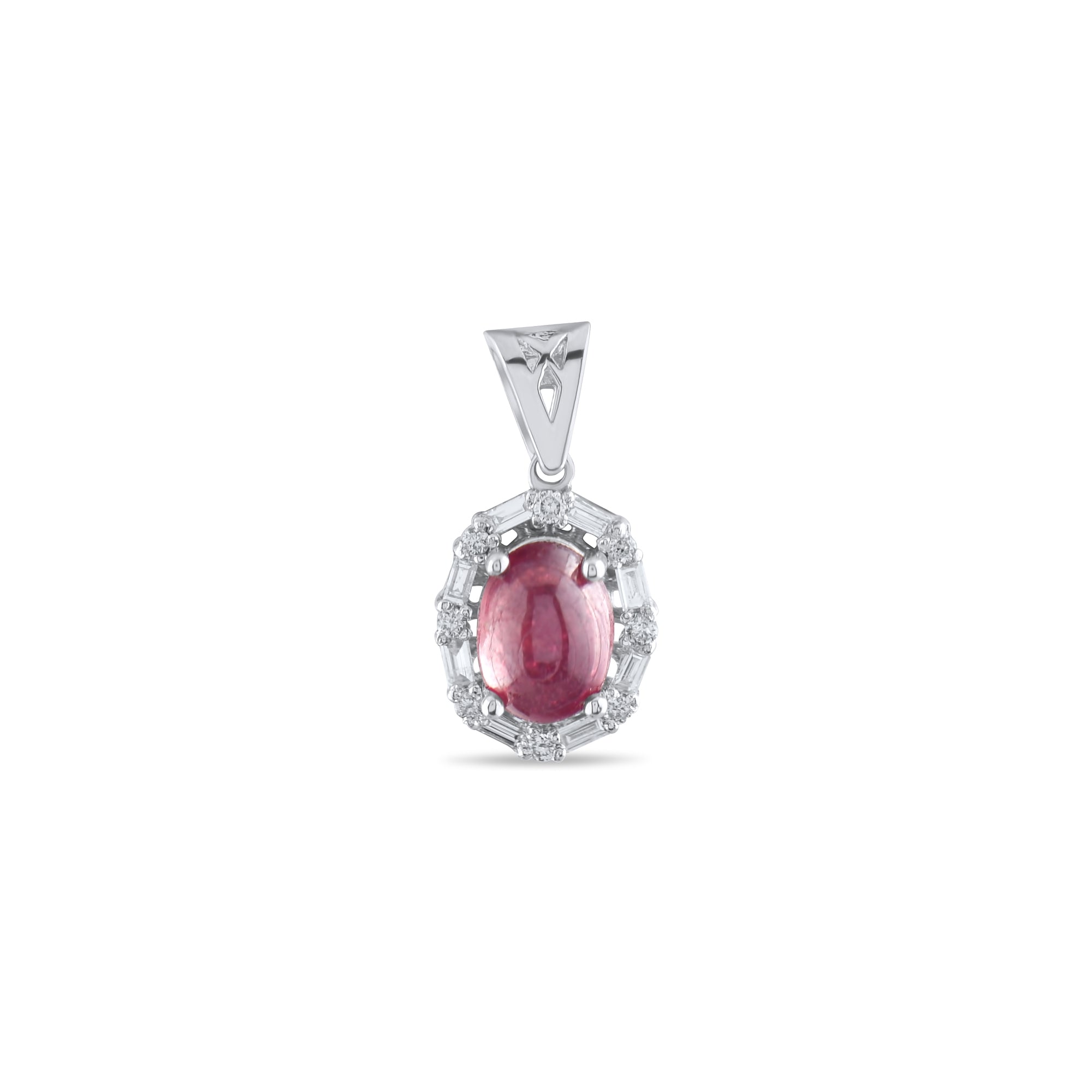 1.4 Carat Natural Diamond and Ruby Necklace – Fine Jewelry Design - Gold Stone Diamond