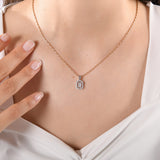 0.18 Carat Baguette Diamond Necklace – Elegant Fine Jewelry Design - Gold Stone Diamond