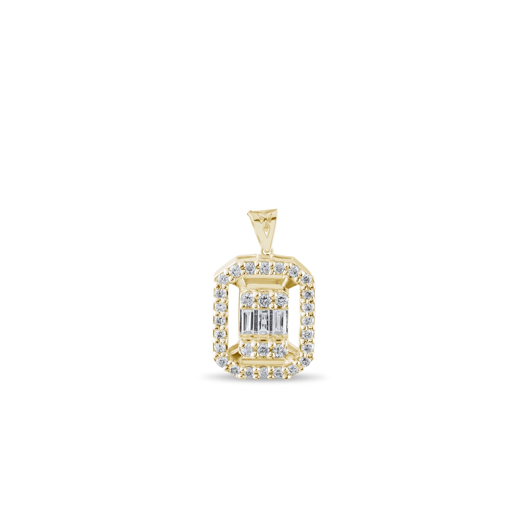 0.18 Carat Baguette Diamond Necklace – Elegant Fine Jewelry Design - Gold Stone Diamond