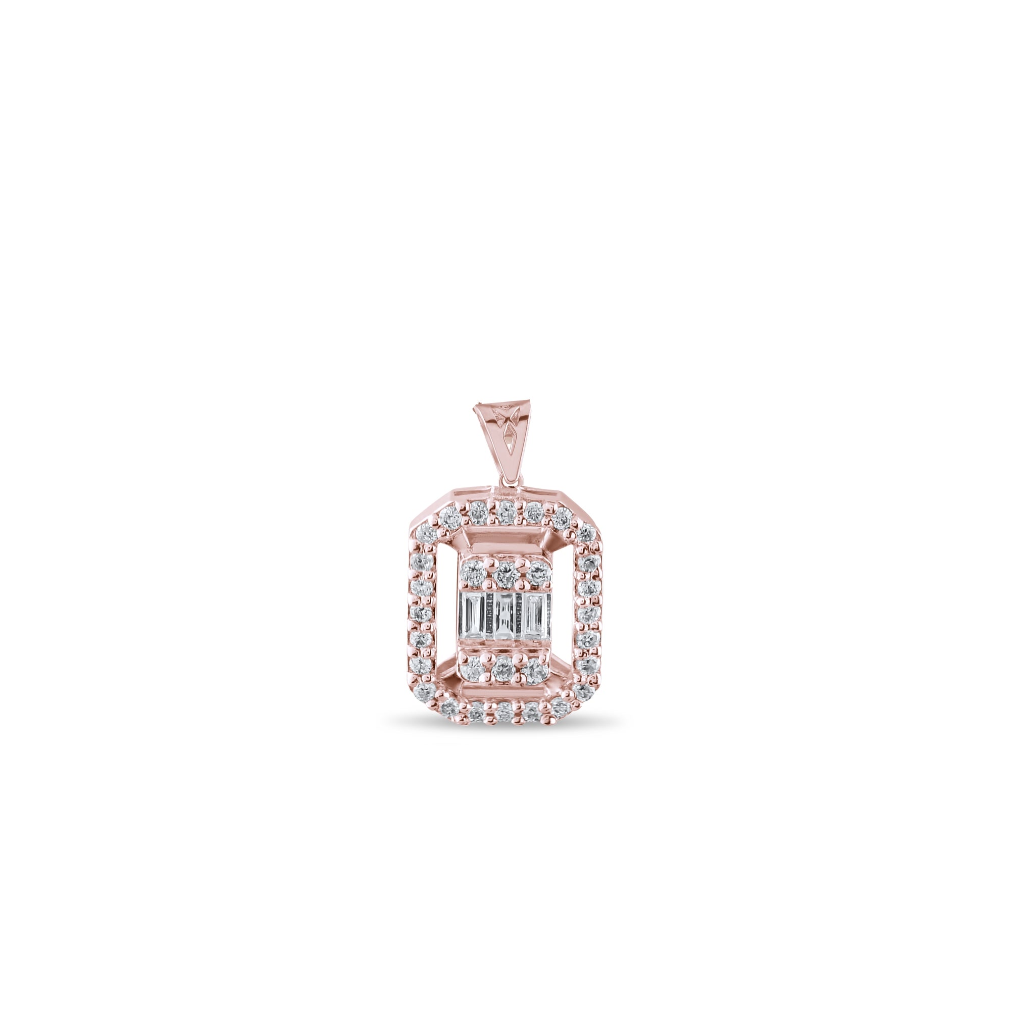 0.18 Carat Baguette Diamond Necklace – Elegant Fine Jewelry Design - Gold Stone Diamond