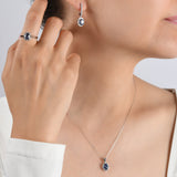 1.15 Carat Natural Diamond and Sapphire Necklace – Fine Jewelry Design - Gold Stone Diamond
