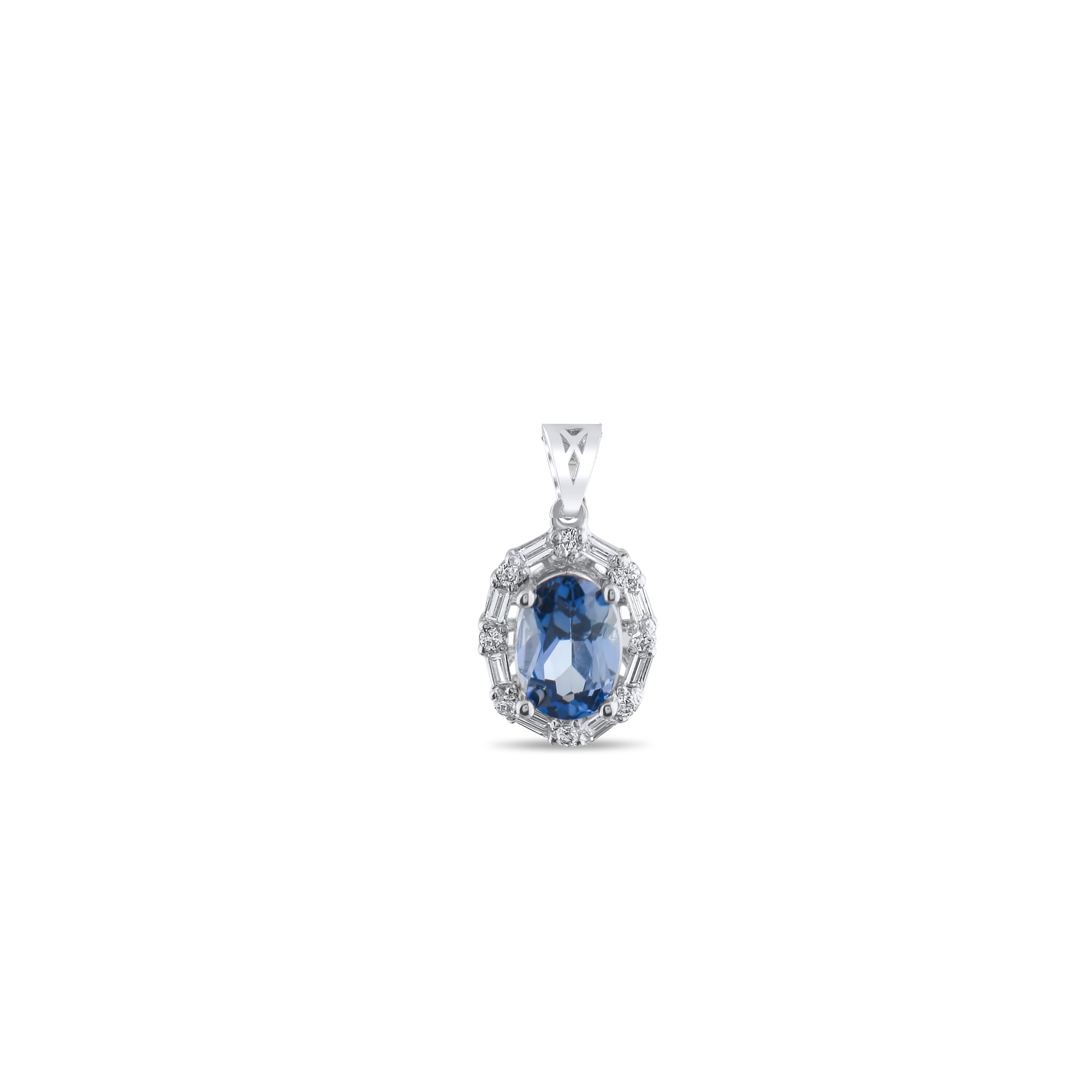 1.15 Carat Natural Diamond and Sapphire Necklace – Fine Jewelry Design - Gold Stone Diamond