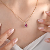 1.01 Carat Natural Diamond and Ruby Necklace – Fine Jewelry Design - Gold Stone Diamond