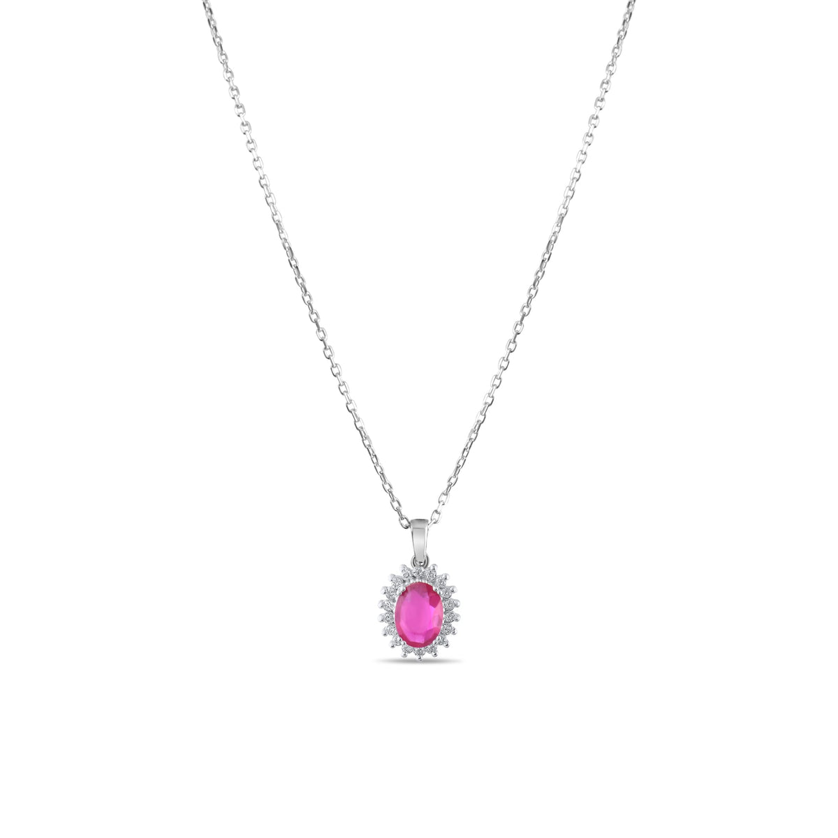 1.01 Carat Natural Diamond and Ruby Necklace – Fine Jewelry Design - Gold Stone Diamond