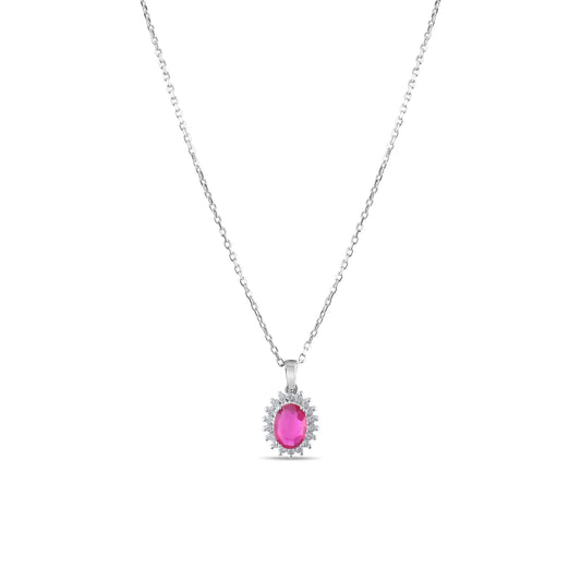 1.01 Carat Natural Diamond and Ruby Necklace – Fine Jewelry Design - Gold Stone Diamond