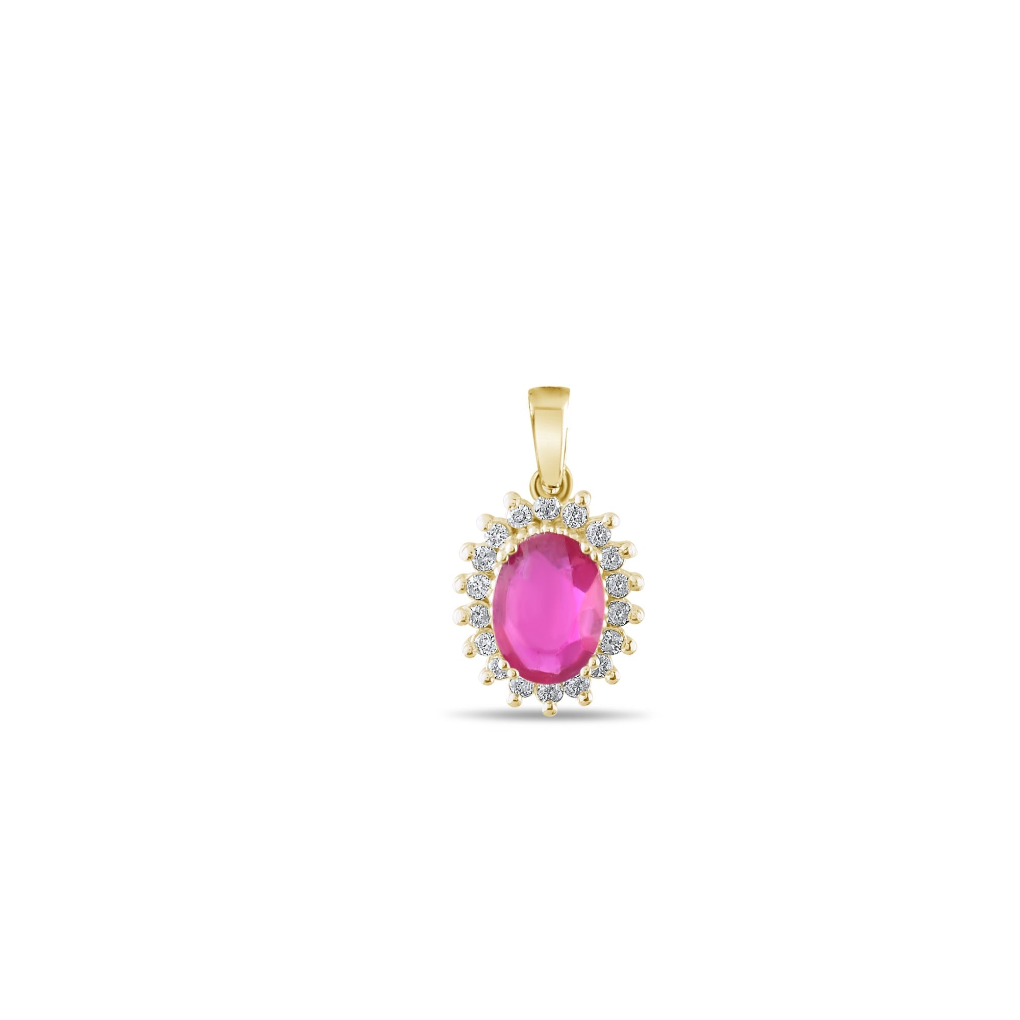 1.01 Carat Natural Diamond and Ruby Necklace – Fine Jewelry Design - Gold Stone Diamond
