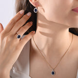 2.6 Carat Natural Diamond and Sapphire Necklace – Fine Jewelry Design - Gold Stone Diamond