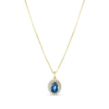 2.6 Carat Natural Diamond and Sapphire Necklace – Fine Jewelry Design - Gold Stone Diamond