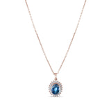 2.6 Carat Natural Diamond and Sapphire Necklace – Fine Jewelry Design - Gold Stone Diamond