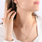 0.98 Carat Natural Diamond and Yellow Sapphire Necklace – Fine Jewelry Design - Gold Stone Diamond