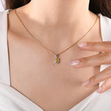 0.98 Carat Natural Diamond and Yellow Sapphire Necklace – Fine Jewelry Design - Gold Stone Diamond