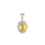 0.98 Carat Natural Diamond and Yellow Sapphire Necklace – Fine Jewelry Design - Gold Stone Diamond