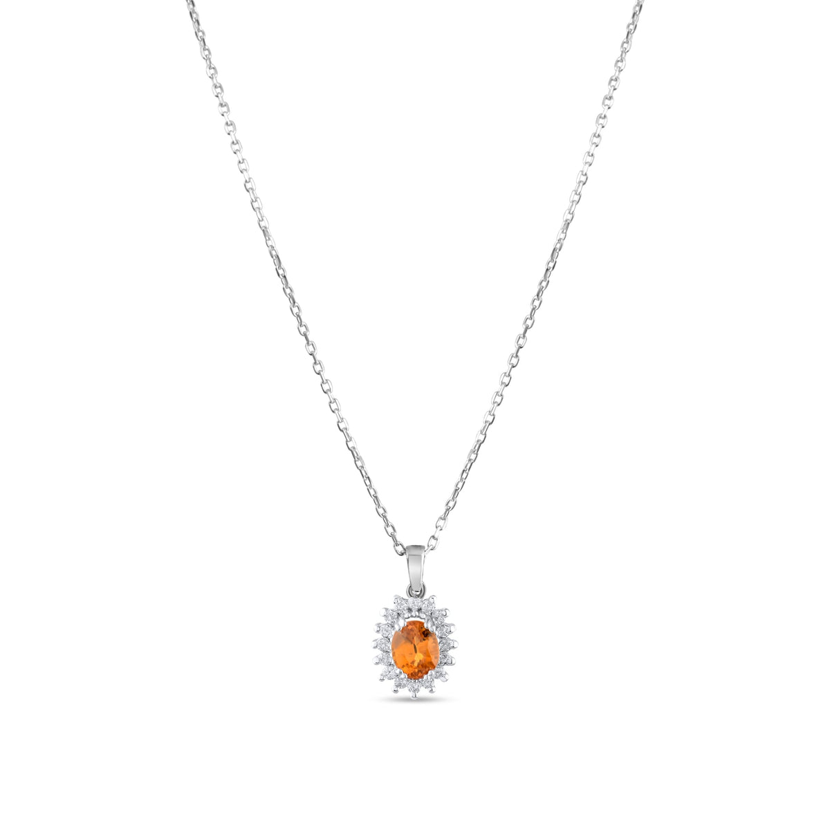 0.69 Carat Natural Diamond and Yellow Sapphire Necklace – Fine Jewelry Design - Gold Stone Diamond