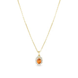 0.69 Carat Natural Diamond and Yellow Sapphire Necklace – Fine Jewelry Design - Gold Stone Diamond