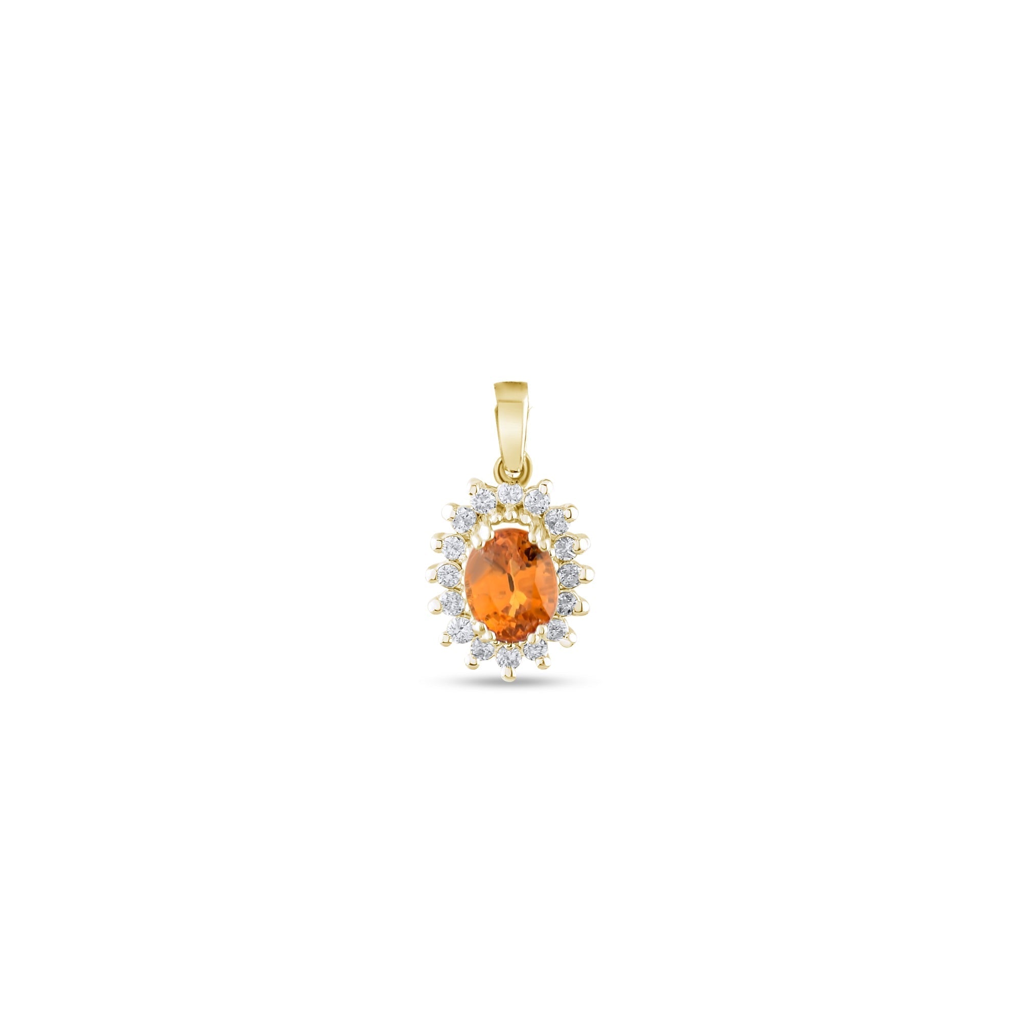 0.69 Carat Natural Diamond and Yellow Sapphire Necklace – Fine Jewelry Design - Gold Stone Diamond