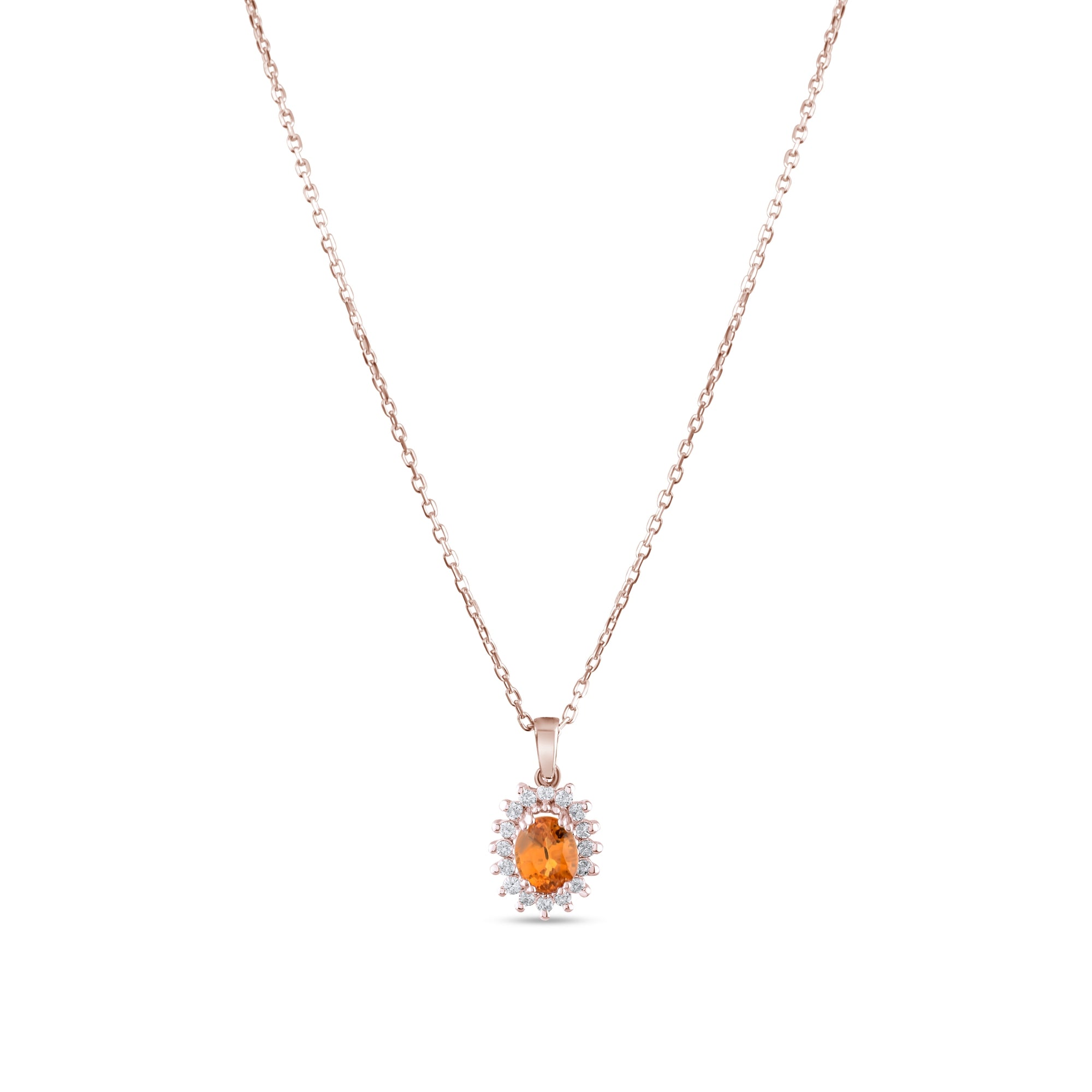 0.69 Carat Natural Diamond and Yellow Sapphire Necklace – Fine Jewelry Design - Gold Stone Diamond