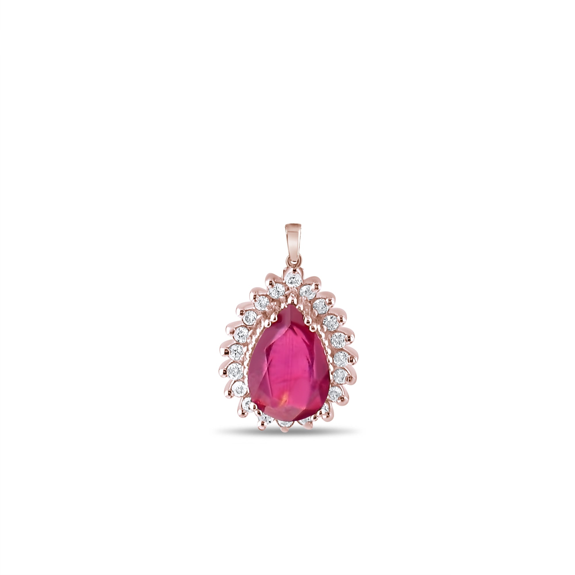 1.92 Carat Natural Diamond and Ruby Necklace – Fine Jewelry Design - Gold Stone Diamond