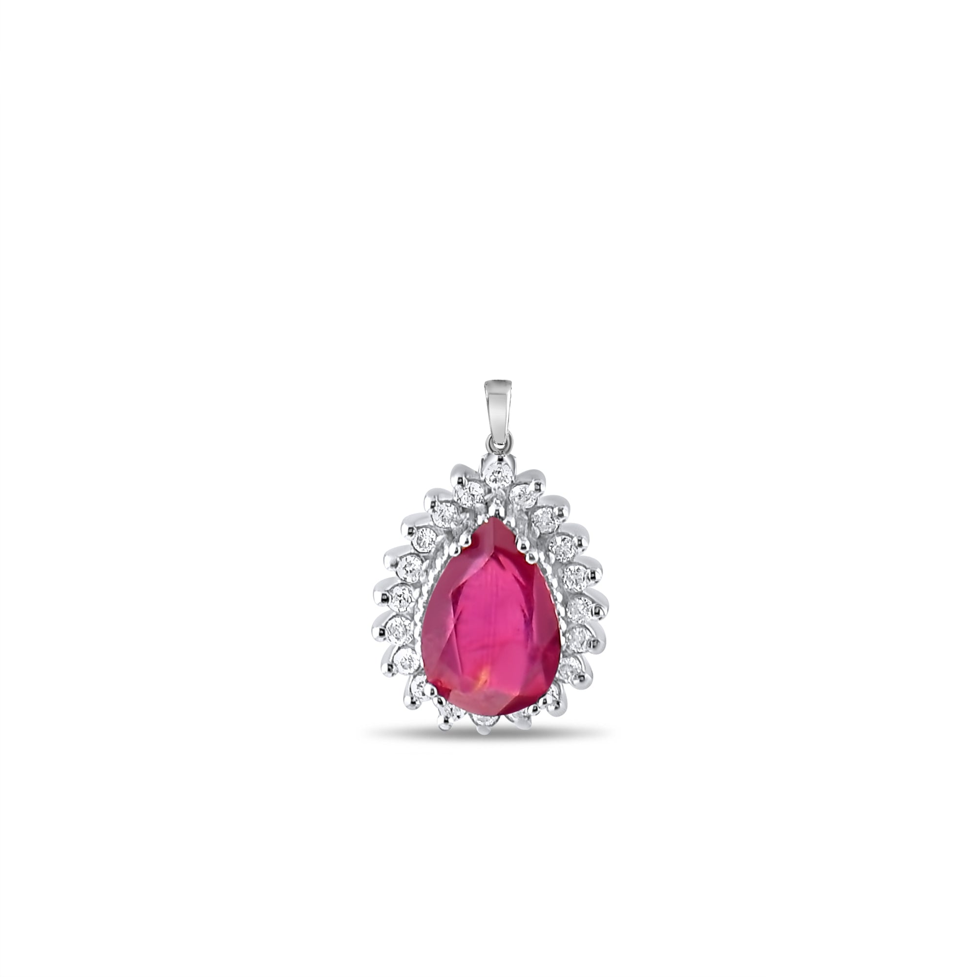 1.92 Carat Natural Diamond and Ruby Necklace – Fine Jewelry Design - Gold Stone Diamond