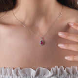 1.92 Carat Natural Diamond and Ruby Necklace – Fine Jewelry Design - Gold Stone Diamond