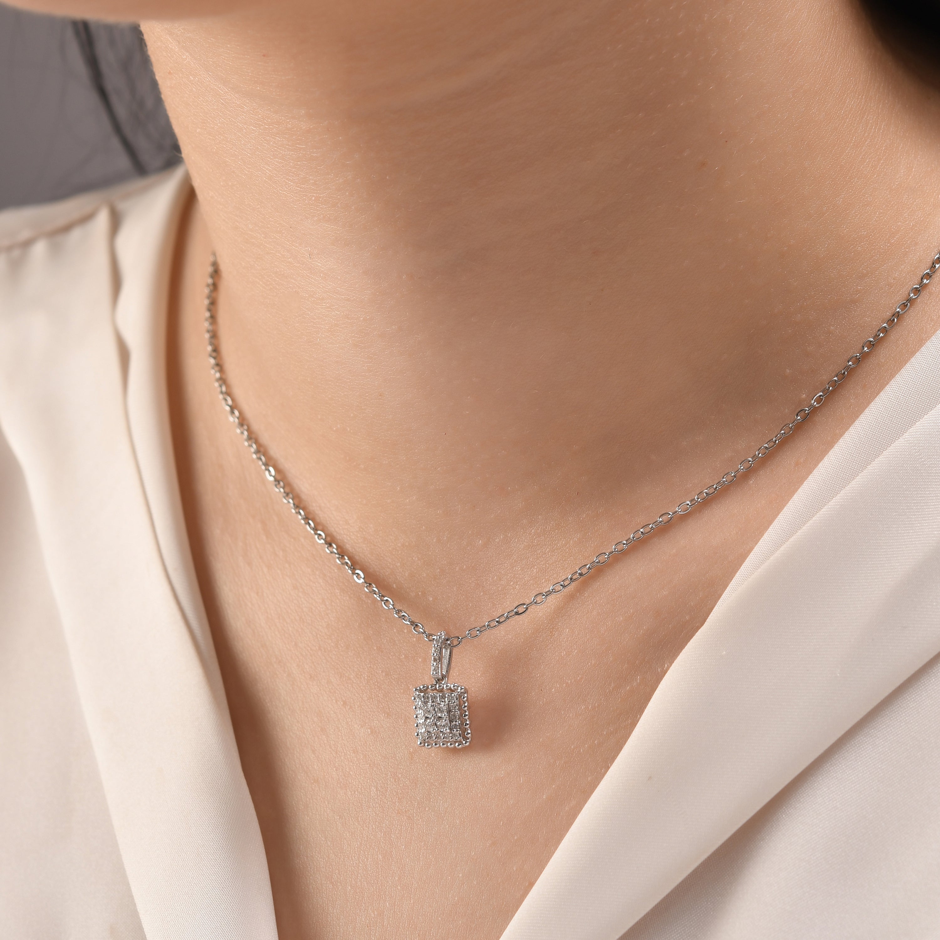 0.18 Carat Natural Diamond Necklace – Elegant Fine Jewelry Design - Gold Stone Diamond