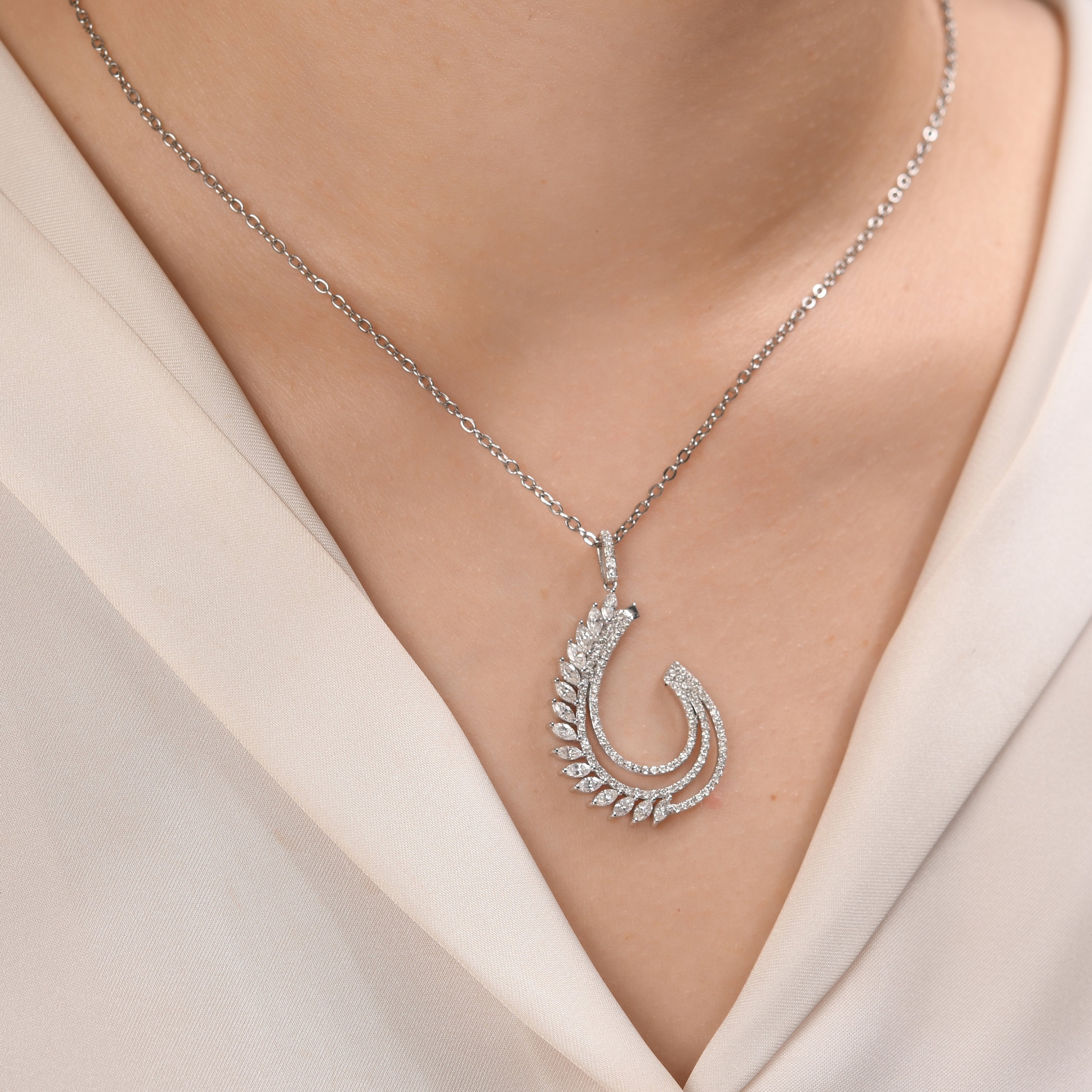 0.64 Carat Natural Diamond Necklace – Elegant Fine Jewelry Design - Gold Stone Diamond