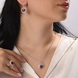 4.18 Carat Natural Diamond and Ruby Necklace – Fine Jewelry Design - Gold Stone Diamond
