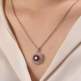 4.18 Carat Natural Diamond and Ruby Necklace – Fine Jewelry Design - Gold Stone Diamond